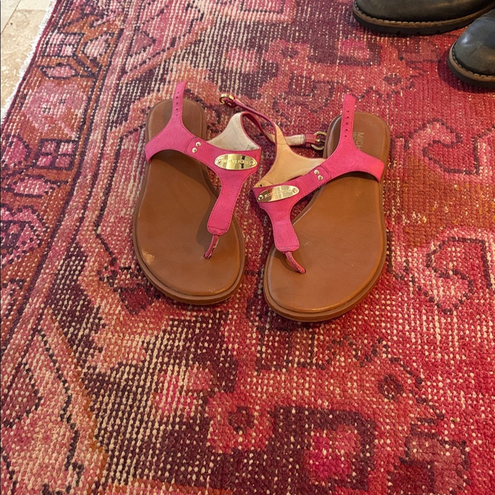 Michael Kors Pink and Brown Sandals